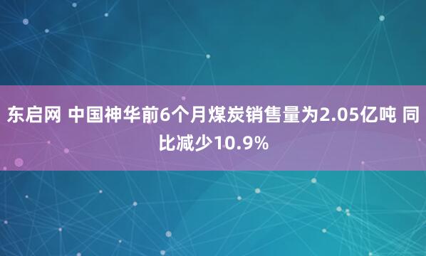 东启网 中国神华前6个月煤炭销售量为2.05亿吨 同比减少10.9%